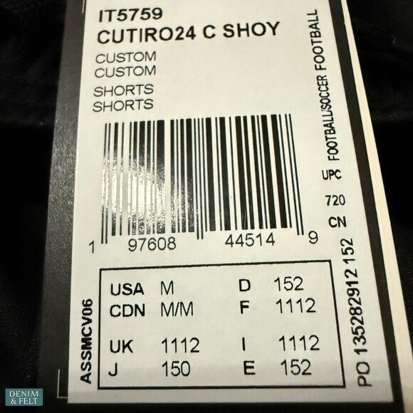 Adidas Cutiro24 C Youth Soccer Shorts Black Gray Stripe Athletic Sporty New - Picture 4 of 4